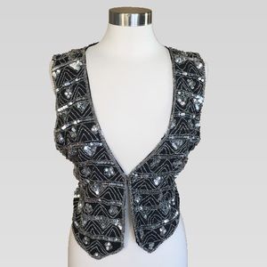 Gorgeous Fully Embroidered Silk Sequin Vest